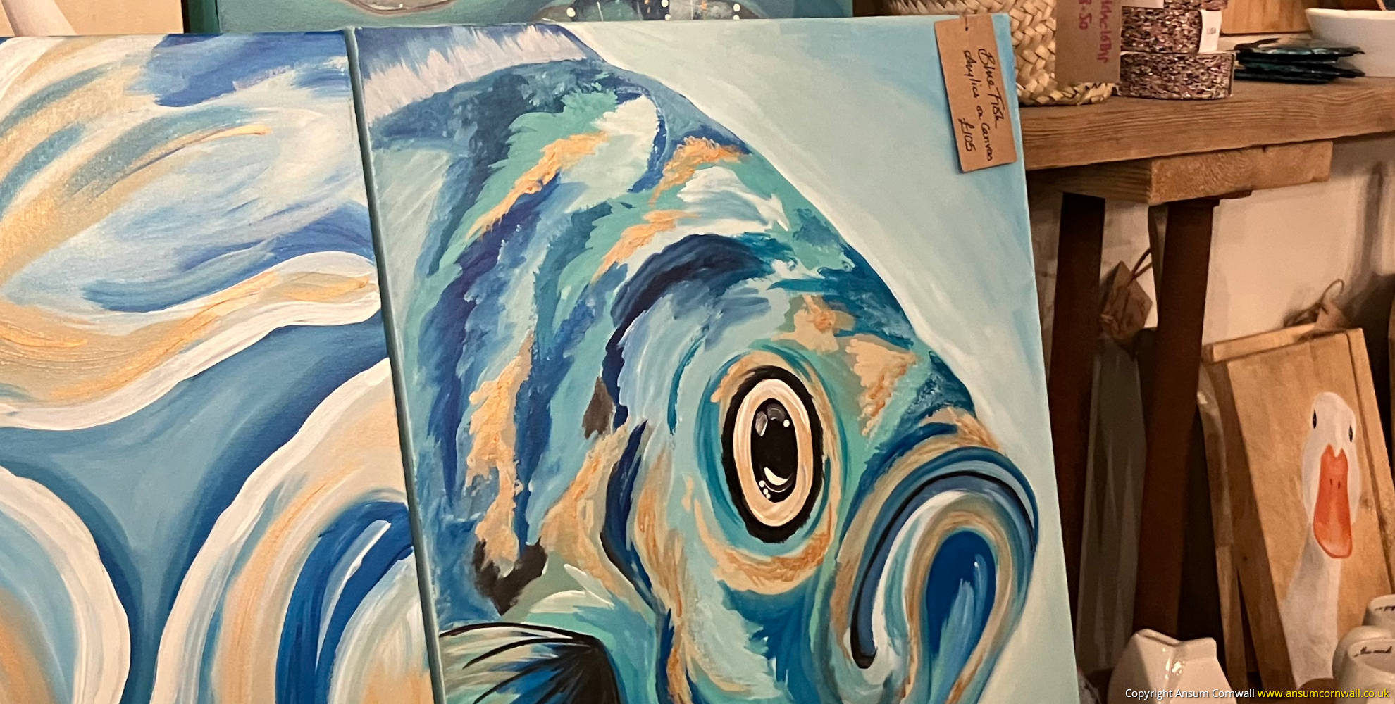 Fish painting in The Little Pig